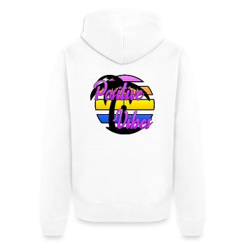 Ondes positives - Veste à capuche bio Premium Unisexe - blanc - Dos - Thijin (182cm)