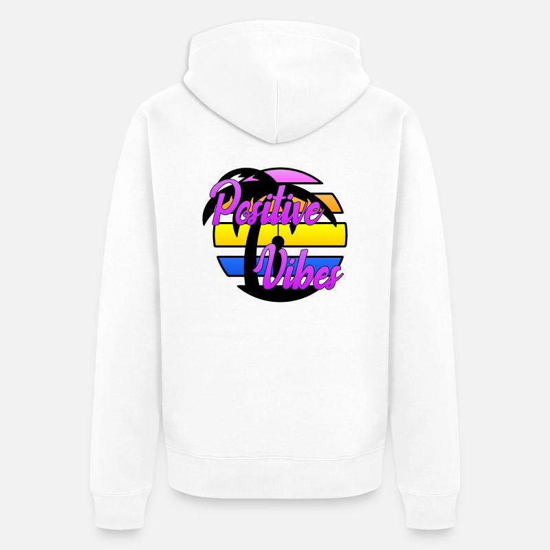Ondes positives - Veste à capuche bio Premium Unisexe - blanc
