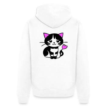 Cute cat in the comic strip - Unisex Premium Organic Zip Hoodie - white - Back - Thijin (182cm)
