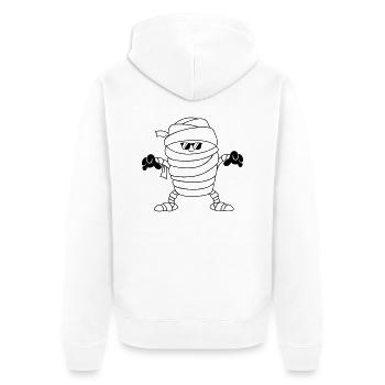 mumie sonnenbrille - Unisex Premium Bio Zip Hoodie - Weiß - Hinten - Thijin (182cm)