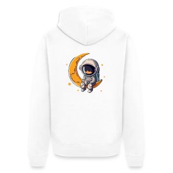 Astronaute sur la Lune - Veste à capuche bio Premium Unisexe - blanc - Dos - Thijin (182cm)
