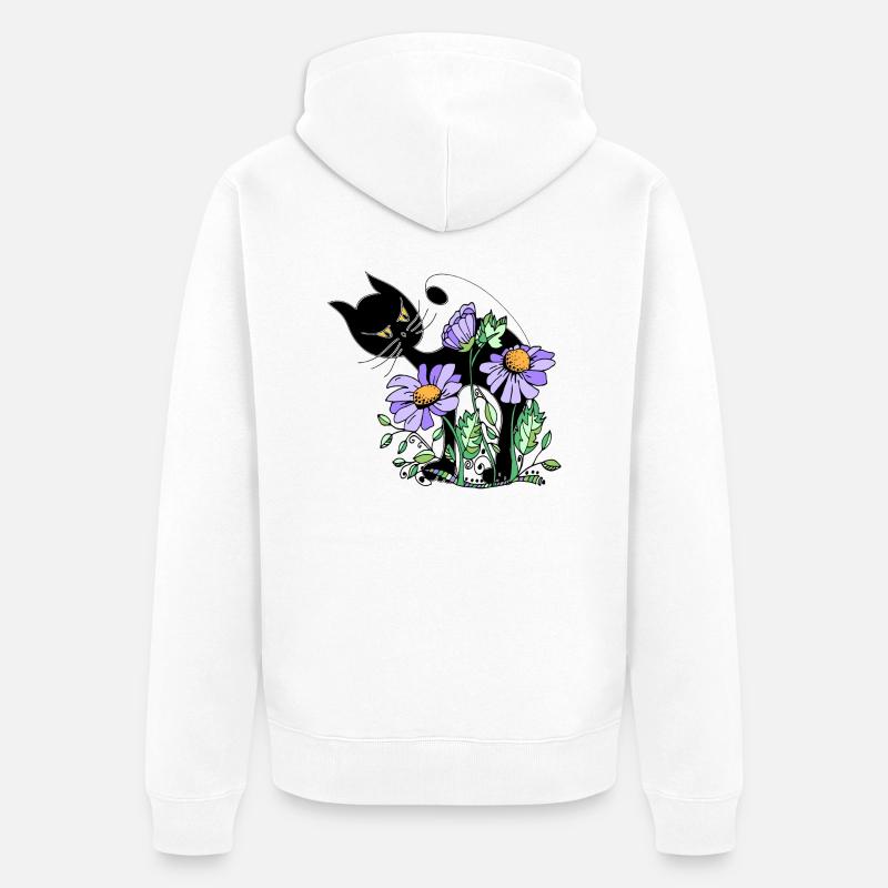 Chat - Veste à capuche bio Premium Unisexe - blanc