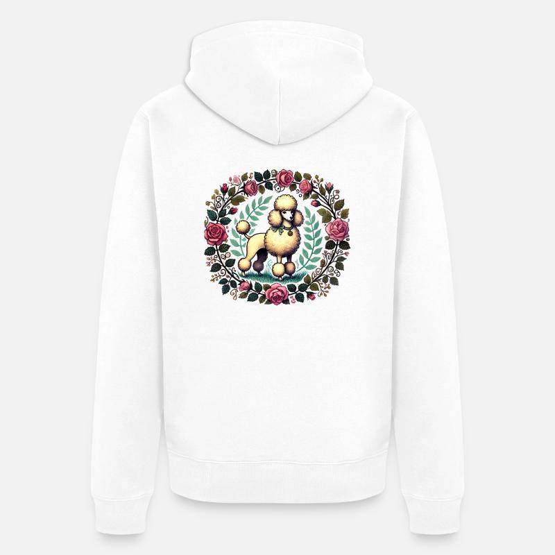 Caniche - Veste à capuche bio Premium Unisexe - blanc