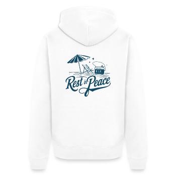 Beach Rip - Summer Vacation Humor - Unisex Premium Organic Zip Hoodie - white - Back - Thijin (182cm)