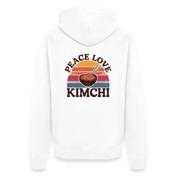 Statement for kimchi fans - Unisex Premium Organic Zip Hoodie - white - Back - Thijin (182cm)