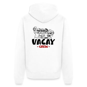 Urlaub Crew - Unisex Premium Bio Zip Hoodie - Weiß - Hinten - Thijin (182cm)