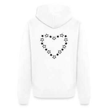 Stern-Herz! - Unisex Premium Bio Zip Hoodie - Weiß - Hinten - Thijin (182cm)