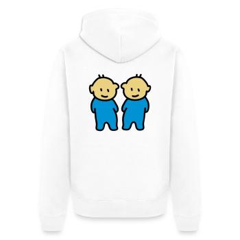 Twins Twins - - Veste à capuche bio Premium Unisexe - blanc - Dos - Thijin (182cm)