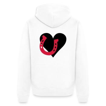 Pferd - Love Horse - Liebe Pferde - Unisex Premium Bio Zip Hoodie - Weiß - Hinten - Thijin (182cm)