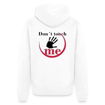 Don´t touch me - Unisex Premium Bio Zip Hoodie - Weiß - Hinten - Thijin (182cm)
