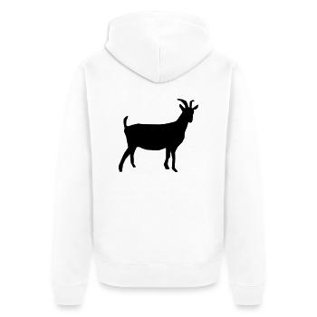ziege - Unisex Premium Bio Zip Hoodie - Weiß - Hinten - Thijin (182cm)