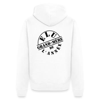 Élu grand mère - Veste à capuche bio Premium Unisexe - blanc - Dos - Thijin (182cm)