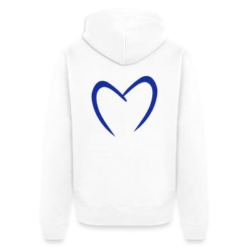 Love Seetal - Herz farbig - Unisex Premium Bio Zip Hoodie - Weiß - Hinten - Thijin (182cm)
