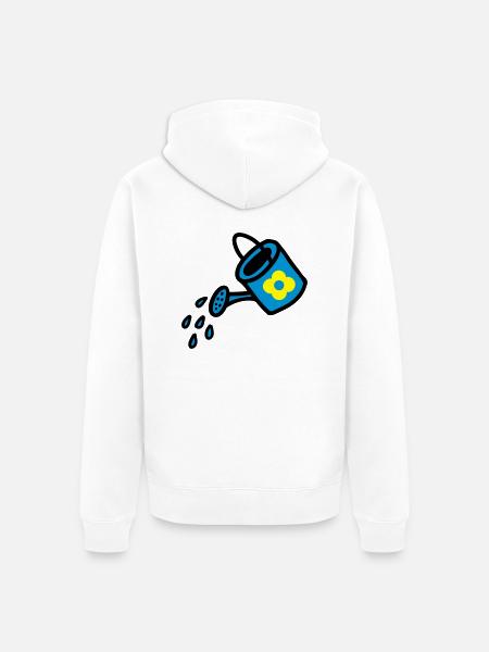 Watering Can 3 - Unisex Premium Organic Zip Hoodie - white