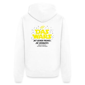 Das Wars mit der Freiheit er heiratet - Unisex Premium Bio Zip Hoodie - Weiß - Hinten - Thijin (182cm)