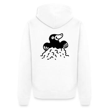 Mole - line - Unisex Premium Organic Zip Hoodie - white - Back - Thijin (182cm)