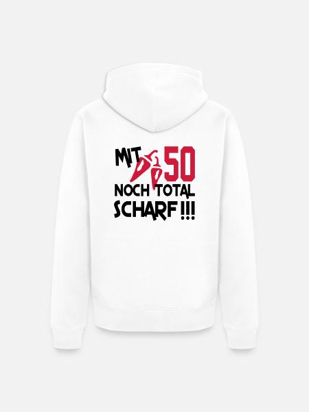 total_scharf_50 - Unisex Premium Organic Zip Hoodie - white