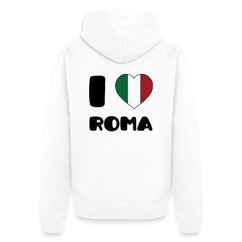 I Love Roma - Unisex Premium Bio Zip Hoodie - Weiß - Hinten - Thijin (182cm)