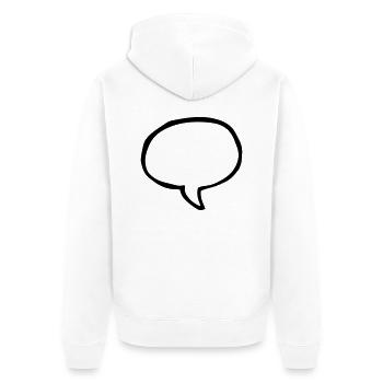 sprechblase, rund, groß - Unisex Premium Bio Zip Hoodie - Weiß - Hinten - Thijin (182cm)