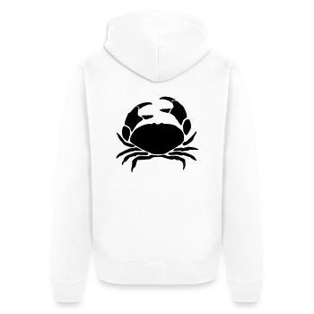 krebs_1c - Unisex Premium Bio Zip Hoodie - Weiß - Hinten - Thijin (182cm)
