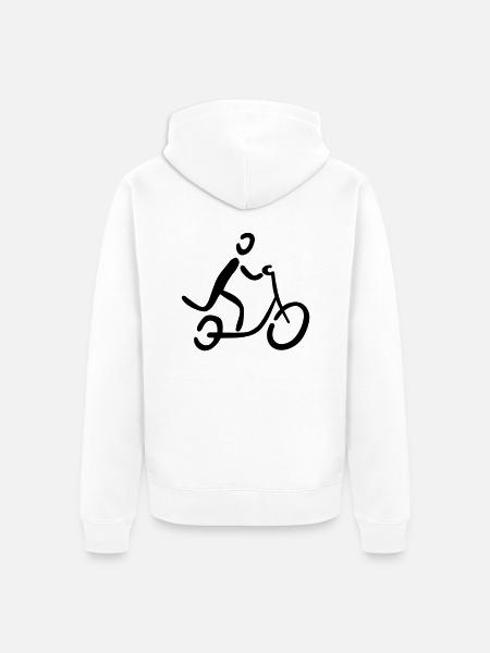 Kickbike - Unisex Premium Organic Zip Hoodie - white
