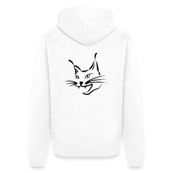 luchs SCHWARZ lynx cougar katze wild - Unisex Premium Bio Zip Hoodie - Weiß - Hinten - Thijin (182cm)