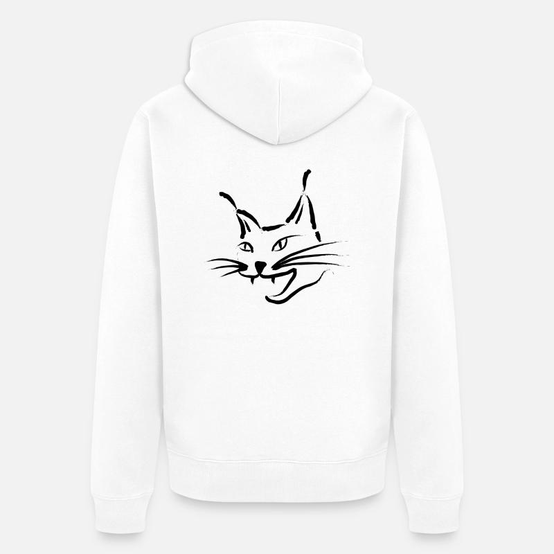 Chat Lynx chat sauvage - Veste à capuche bio Premium Unisexe - blanc