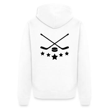 hockey_star_f1 - Unisex Premium Bio Zip Hoodie - Weiß - Hinten - Thijin (182cm)
