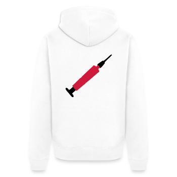 spritze - Unisex Premium Bio Zip Hoodie - Weiß - Hinten - Thijin (182cm)
