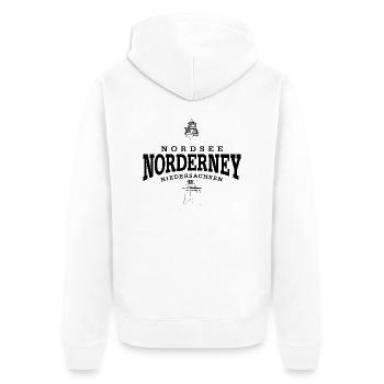 Norderney Nordsee ( schwarz ) - Unisex Premium Bio Zip Hoodie - Weiß - Hinten - Thijin (182cm)