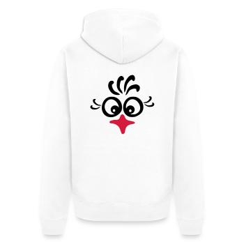 rooster_face - Unisex Premium Organic Zip Hoodie - white - Back - Thijin (182cm)