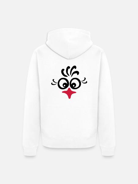 rooster_face - Veste à capuche bio Premium Unisexe - blanc