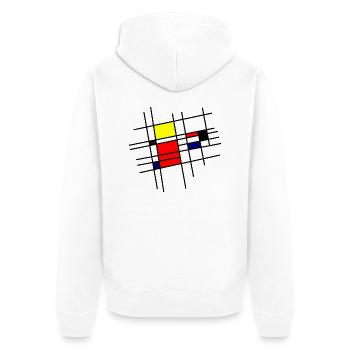 Mondrian inspiration - Unisex Premium Organic Zip Hoodie - white - Back - Thijin (182cm)