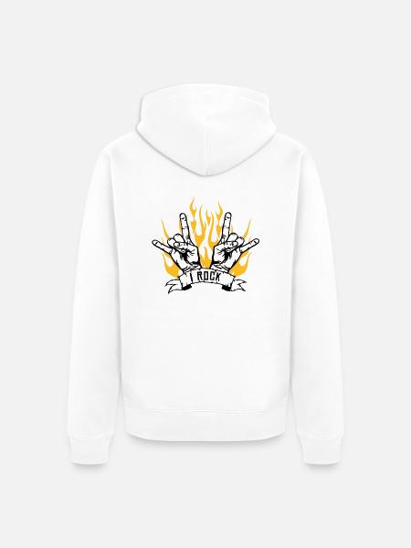 I ROCK - Veste à capuche bio Premium Unisexe - blanc
