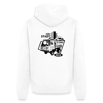 Multicar M25 IFA Mobile - Unisex Premium Bio Zip Hoodie - Weiß - Hinten - Thijin (182cm)