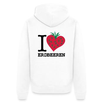 i_love_erdbeeren_3 - Veste à capuche bio Premium Unisexe - blanc - Dos - Thijin (182cm)