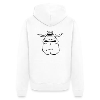 Ape - Unisex Premium Bio Zip Hoodie - Weiß - Hinten - Thijin (182cm)