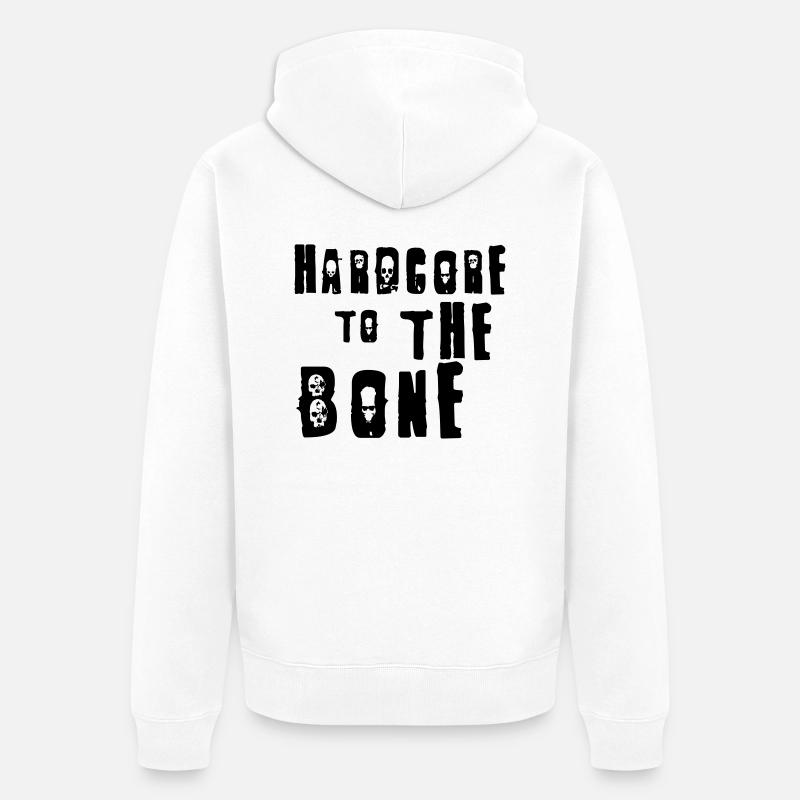 Hardcore - Unisex Premium Bio Zip Hoodie - Weiß