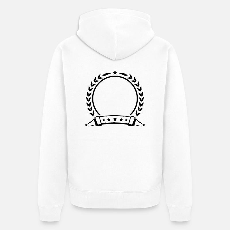 shield_empty_lu1 - Unisex Premium Bio Zip Hoodie - Weiß