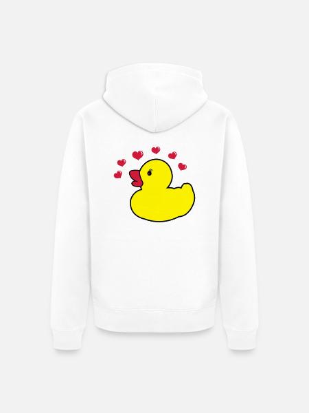 quitsche_enten_love2 - Unisex Premium Bio Zip Hoodie - Weiß
