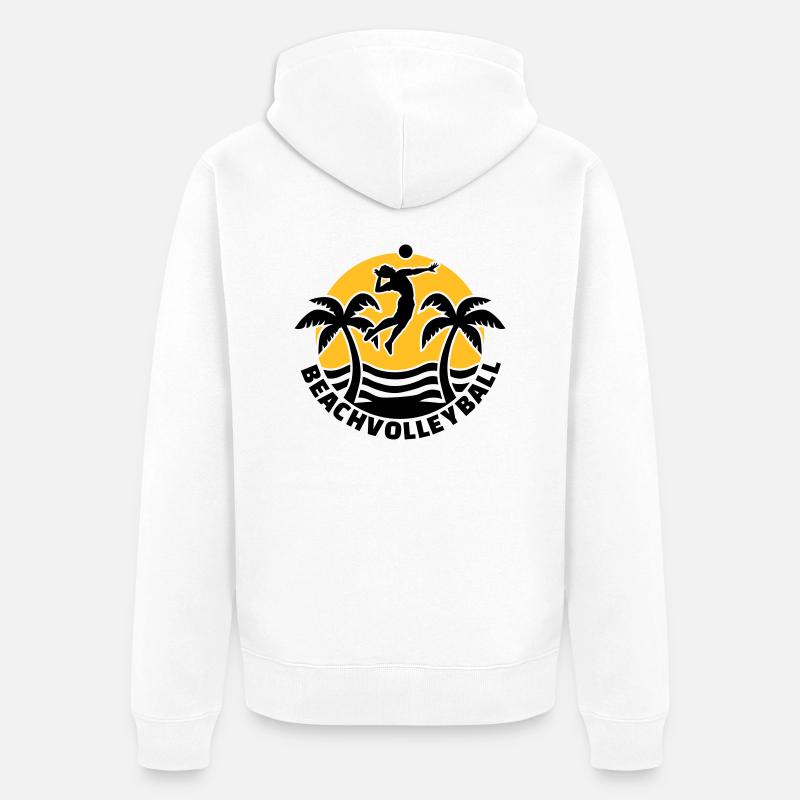 Beachvolleyball - Veste à capuche bio Premium Unisexe - blanc