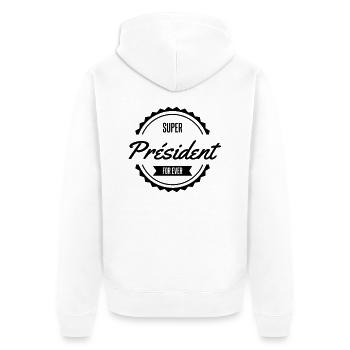 super président métier chef dirigeant - Veste à capuche bio Premium Unisexe - blanc - Dos - Thijin (182cm)
