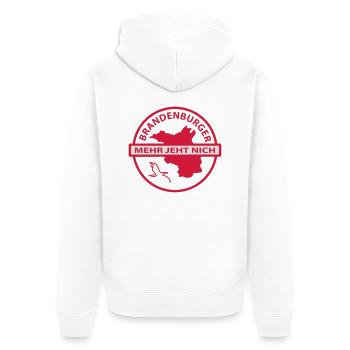 brandenburg - Unisex Premium Bio Zip Hoodie - Weiß - Hinten - Thijin (182cm)