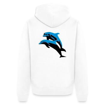 Dolphins - dauphins - Veste à capuche bio Premium Unisexe - blanc - Dos - Thijin (182cm)