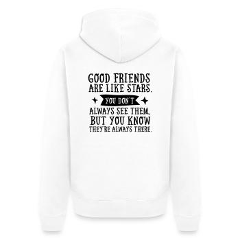 Good Friends Are Like Stars... - Unisex Premium Organic Zip Hoodie - white - Back - Thijin (182cm)