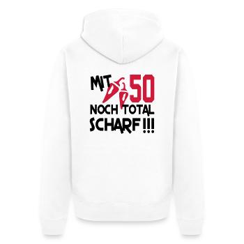 Birthday Peperoni Scharf 50 Geburtstag Heiss Chill - Unisex Premium Bio Zip Hoodie - Weiß - Hinten - Thijin (182cm)