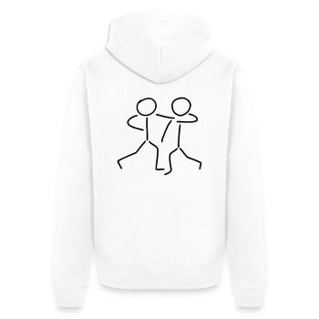 Paartanzen Strichmännchen - Unisex Premium Bio Zip Hoodie - Weiß - Hinten - Thijin (182cm)