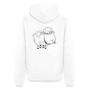 Sheep grazing eat silly grass herd sweet sweet wol - Unisex Premium Organic Zip Hoodie - white - Back - Thijin (182cm)
