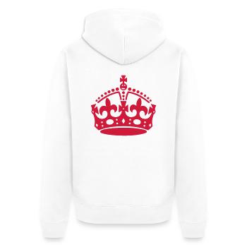 Crown, King, Princess - Unisex Premium Bio Zip Hoodie - Weiß - Hinten - Thijin (182cm)