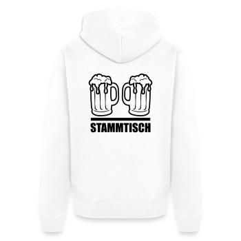 stammtisch_001 - Unisex Premium Bio Zip Hoodie - Weiß - Hinten - Thijin (182cm)